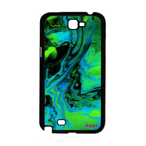 Coque Samsung Galaxy Note 2 Silicone Peinture Effet Personnalisé Case Authentique Motif Vert Design De Protection Contemporain Fond