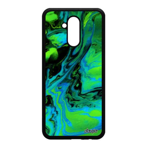 Coque Antichoc Huawei Mate 20 Lite En Silicone Peinture Vert Contemporain Matiere Effet Marbre Motif Fond Authentique De Protection