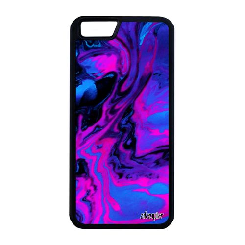 Coque Iphone 6 6s Plus Silicone Peinture Noir Original Cover Texture Violet Coloré Marbre Motif Design Art De Protection 32 Go