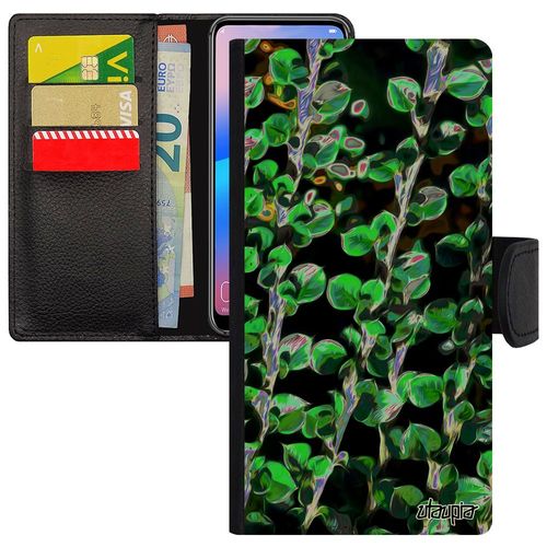 Coque Pour Galaxy S7 Edge Simili Cuir Portefeuille Motif Feuilles Design Effet Jolie Plantes Nature Vert Floral Motif Fleurs Samsung