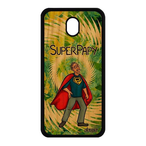 Coque Pour Galaxy J7 2017 Pro En Bois Silicone Super Papy Comique Cover Heros Mobile Comics Papi Humour Grand Pere Etui Vert Samsung
