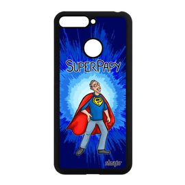 Coque Pour Honor 7a Silicone Super Papy Grand Pere Gel Heros Papi Cover Humour Famille Antichoc Naissance Garcon Bande Dessinée Bleu