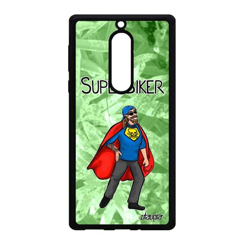 Coque Nokia 5 Silicone Super Biker Motard Heros Comics Humour Bd Portable Mobile Vert Case Texte Comique Telephone Drole De