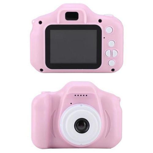 Caméra enfant 1080P X2 Mini 2.0 en 1080P Hd appareil photo numérique pour enfants écran couleur Ips portable (rose)