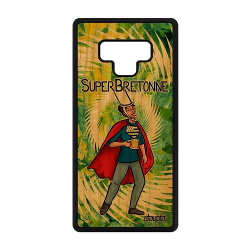 Coque Bois Pour Samsung Galaxy Note 9 Silicone Super Bretonne Smartphone Drole Case Motif Cadeau De Noel Vert Humour Heros Etui Bd