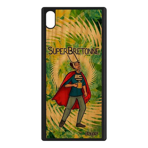 Coque Sony Xperia Xa1 Ultra En Bois Silicone Super Bretonne Bretagne 4g Humour Heros Cadeau De Noel Caoutchouc De Protection Bd Vert