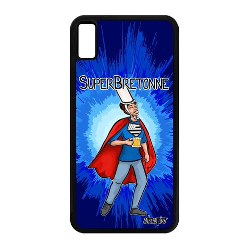 Coque Pour Iphone Xs Max Silicone Super Bretonne Bande Dessinée Comics Drapeau Bretagne De Protection Smartphone Motif 64 Go