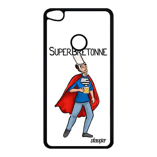 Coque Pour Huawei P9/P8 Lite 2017 Silicone Super Bretonne Humour Cover Portable Bretagne Blanc Texte Comics Comique Heros Drole