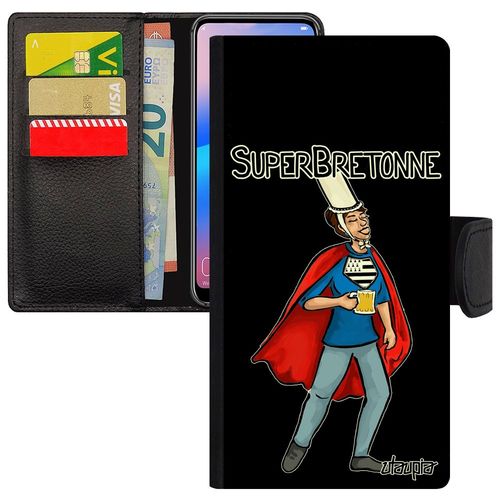 Coque Galaxy A3 2016 Super Bretonne Housse Mobile Heros Drapeau Bretagne Leather Noir De Protection Humoristique Drole Bd En Samsung