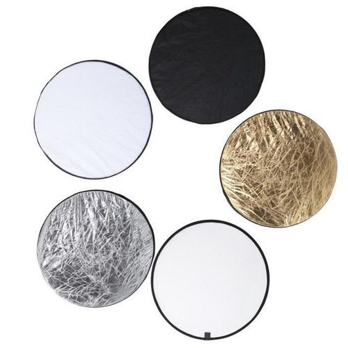 Réflecteur Or Argent Blanc Noir 80Cm Pliable Lumière Ronde Disque Réflecteur Photographie Diffuseur Kits 5