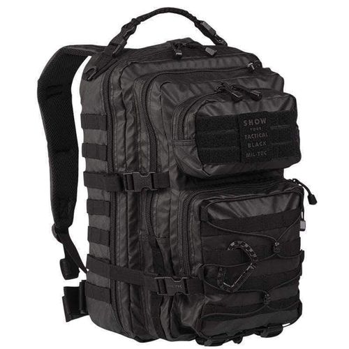 Sac A Dos D'assaut Us Tactique Noir Etanche Grand Modele 36 Litres Serie Tactical Black Miltec Airsoft