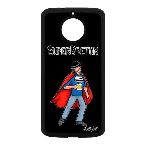 Coque Motorola Moto E4 Plus Silicone Super Breton Drapeau Bretagne Bd Cadeau D'anniversaire Case Original Comics Texte Humoristique