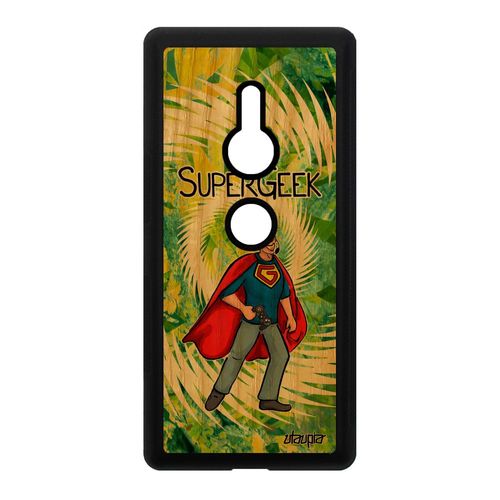 Coque Super Geek Sony Xperia Xz2 Bois Silicone Texte Bd Play De Protection Vert Console Unique Comics Humour Nerd Jeux Video Gamer