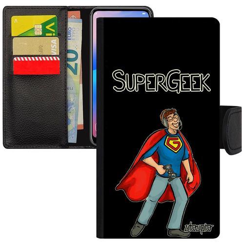Coque Super Geek S10e Porte Cartes Play Heros Comics Noir Bd Gamer Dessin Humoristique 4g Drole Portable Antichoc De Samsung Galaxy