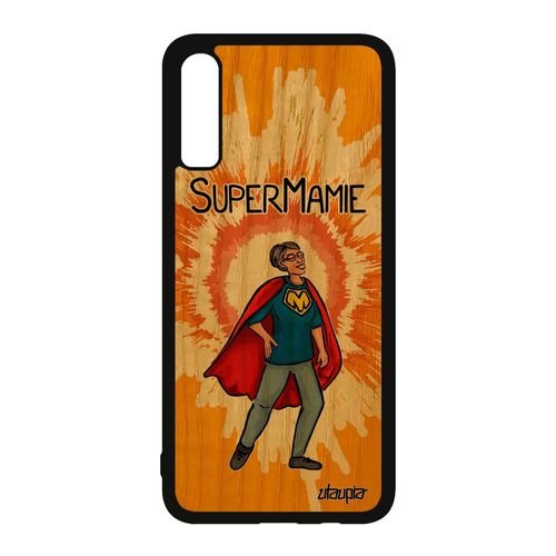 Coque Samsung Galaxy A70 Bois Naturel Silicone Super Mamie Humour Tpu Pas Cher Etui Orange Cadeau Fete Des Grands Meres Bd Enfant De