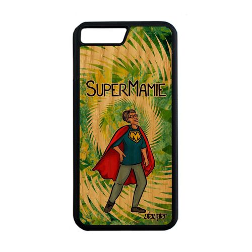 Coque Silicone Pour Iphone 7 Plus En Bois Super Mamie 4g Souple Comique Heros Bd Etui Grand Mere Portable Mamy Pas Cher Texte