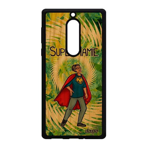 Coque Nokia 5 Bois Silicone Super Mamie Grand Mere Telephone Bd Mamy Naissance Fille Comics Vert Cover Heros Texte Case Housse Drole