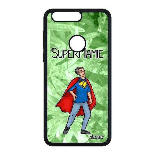 Coque Pour Honor 8 Silicone Super Mamie Rigide Comics Solide Housse Texte Heros Mamy Vert Case Motif Naissance Fille Humour Comique