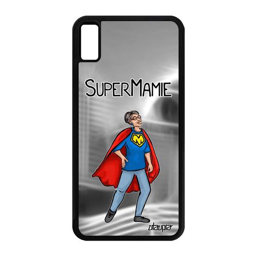 Coque Iphone Xs Max Silicone Super Mamie Humour Drole Gris 64 Go Mamy Comics Grand Mere Etui Humoristique Bande Dessinée Bebe