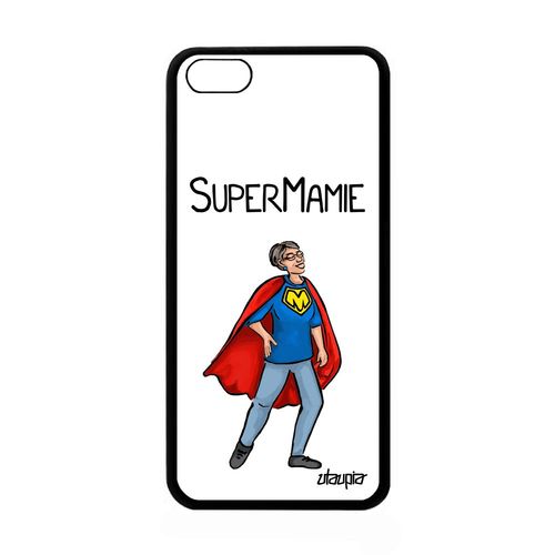 Coque Apple Iphone 5c En Silicone Super Mamie Mamy Motif Grand Mere 16 Go Texte Antichoc Telephone Case Humour Blanc Enfant Mobile