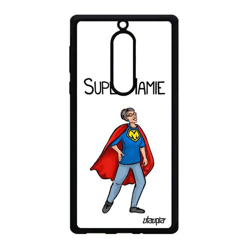 Coque Silicone Nokia 5 Super Mamie Motif Grand Mere Mamy Mobile Texte Enfant Housse Heros Case Dessin Humour Comics Comique Blanc De