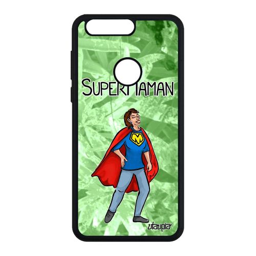 Coque Antichoc Pour Honor 8 En Silicone Super Maman Drole Telephone Humour Comics Vert Bd Smartphone Portable Texte Made In France