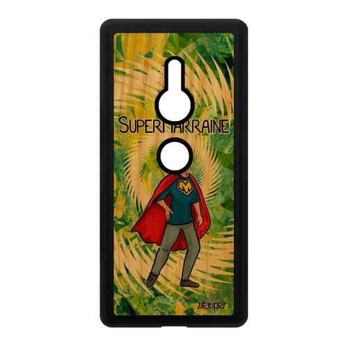 Coque Super Marraine Pour Sony Xperia Xz2 Bois Silicone Smartphone Antichoc Humour Vert Cadeau De Noel Pas Cher Comique Drole Comics