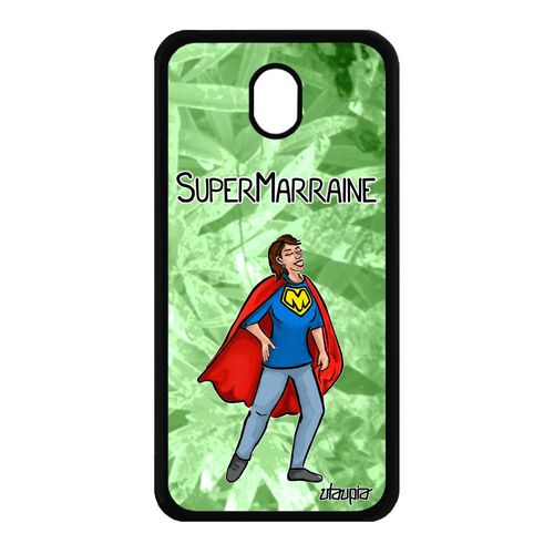 Coque Silicone Samsung Galaxy J7 2017 Pro Super Marraine Comics Original Housse Bd Sm-J730f Humour Vert Mobile Drole Naissance Fille