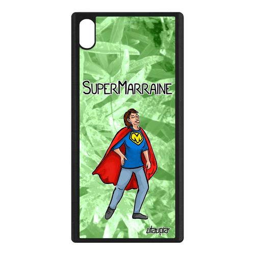 Coque Sony Xperia Xa1 Ultra En Silicone Super Marraine Texte Personnalisé Portable Comics Heros Antichoc Drole Bd Comique Vert Cover