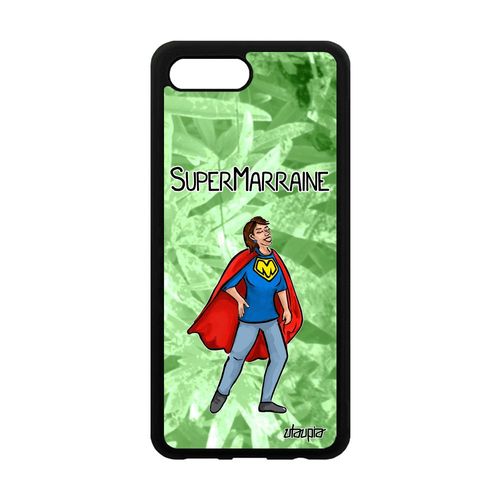Coque Honor 10 Silicone Super Marraine Heros Comics Naissance Fille Antichoc Bd Humour Drole Souple Comique Vert Smartphone Portable