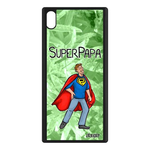 Coque Silicone Super Papa Pour Sony Xperia Xa1 Ultra Vert Cadeau Fete Des Peres Telephone Humour Design Bd Comique Comics Mobile De