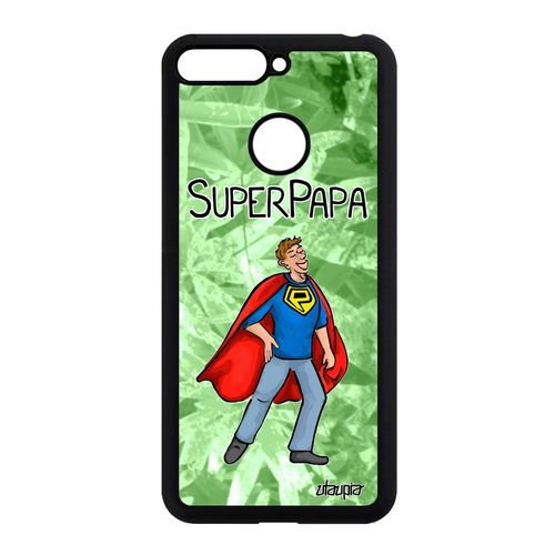Coque Super Papa Pour Honor 7a Silicone Vert Aluminium Rigide Bd Texte Comics Comique Heros De Protection Cadeau Fete Des Peres Etui