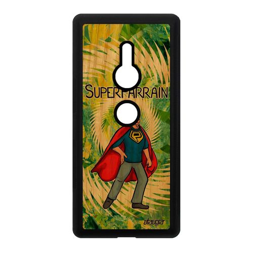 Coque Sony Xperia Xz2 En Bois Silicone Super Parrain Vert Bd Humour Portable Heros Comics Cadeau De Noel Housse Comique Drole Frêne