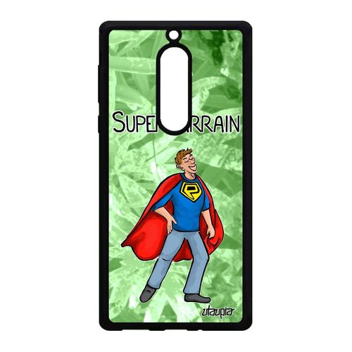 Coque Super Parrain Telephone Nokia 5 Silicone Humour Bd Comics Portable Vert Naissance Fille Texte Heros Rigide Etui Made In France
