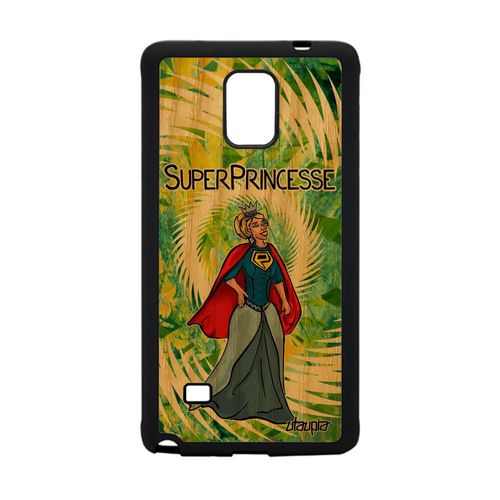 Coque Bois Pour Samsung Galaxy Note 4 Silicone Super Princesse Texte De Protection Comics Pas Cher Comique Heros Personnalisé Vert