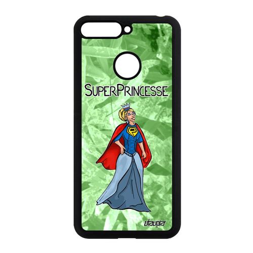Coque Silicone Honor 7a Super Princesse Femme Smartphone Bd Humour Housse Case Comique Pas Cher Tpu Vert Comics Drole Heros Texte De