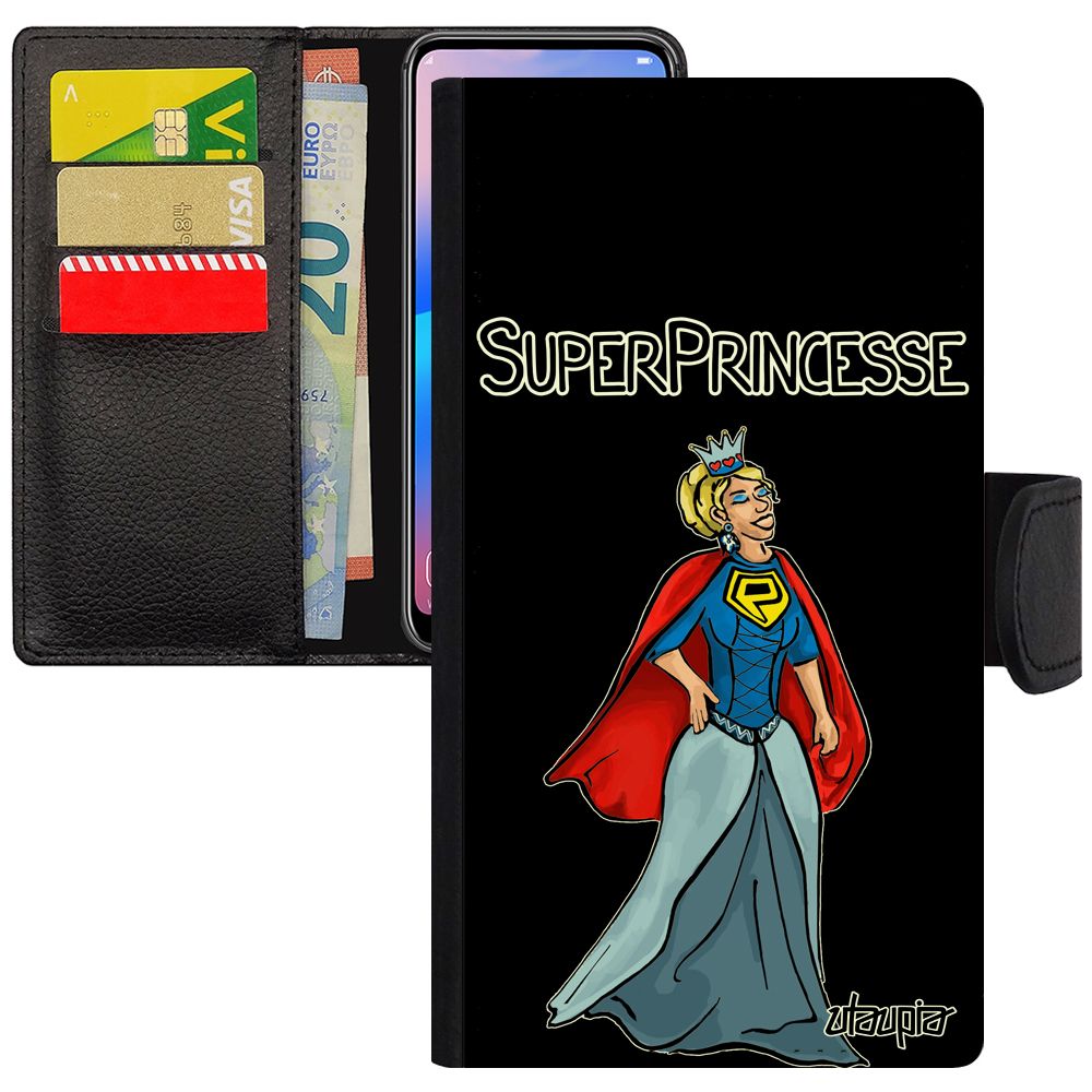 Coque Galaxy J3 2015 Portefeuille Super Princesse Case Cadeau D'anniversaire Texte Heros Telephone Bd Portable Humoristique Samsung