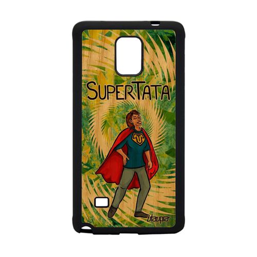 Coque En Bois Pour Galaxy Note 4 Silicone Super Tata Heros Drole Cadeau De Noel Pas Cher De Protection Comique Vert Comics Samsung