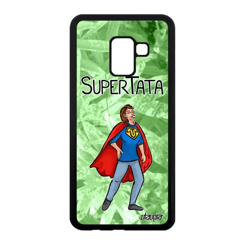 Coque De Protection Pour Galaxy A8 2018 Silicone Super Tata Vert Bd Comics Humour Souple Naissance Fille Drole Comique Texte Samsung