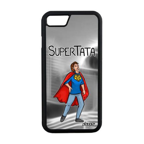 Coque Silicone Iphone 7 Super Tata De Protection Drole Comics Bebe Antichoc Humoristique Motif Heros 32 Go 4g Tante Gris Texte