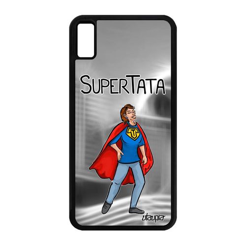 Coque Iphone Xs Max Silicone Super Tata 64 Go Comics Drole Etui Heros Bande Dessinée De Protection Telephone Bebe Humoristique