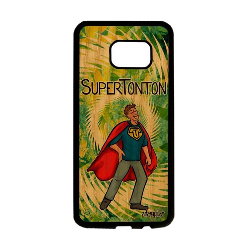 Coque Silicone Super Tonton Pour Samsung Galaxy S7 Edge Bois Drole Etui Texte Vert Telephone Comique Heros Portable Made In France