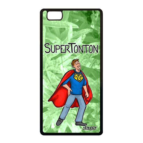 Coque Super Tonton Huawei P8 Lite 2015 Silicone Drole Bd Naissance Fille Vert Aluminium Humour Housse Dessin 4g Comique Heros Comics