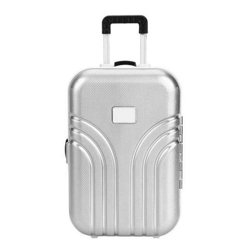 Mini valise à bagages bébé jouet mignon valise à roulettes en plastique Mini boîte à bagages (argent)