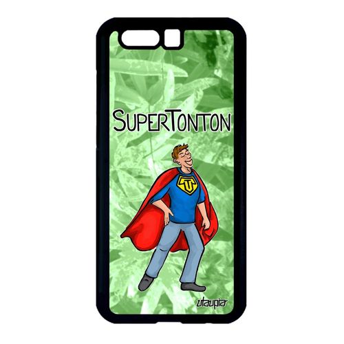 Coque Honor 9 En Silicone Super Tonton Heros Texte Telephone Drole Humour Motif Comique Comics Vert Bd 4g Etui Oncle Case