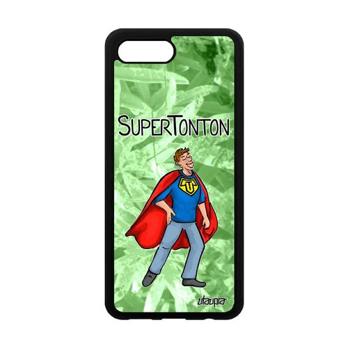 Coque Silicone Super Tonton Honor 10 Heros Drole Oncle Etui Comique Naissance Fille Humour Metal Comics Mobile Vert Bd Texte Housse