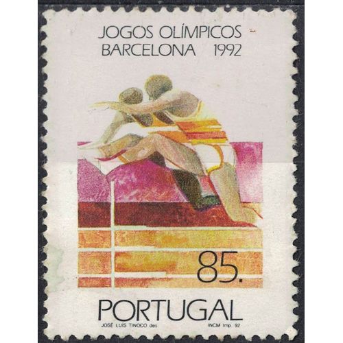 Portugal 1992 Neuf Avec Gomme Used Jeux Olympiques Barcelone Athlétisme Course De Haies Su