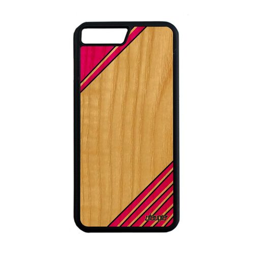 Coque Bois Iphone 7 Plus Silicone Moderne Coloré 128 Go Motif Housse Texture Geometrie Artisanat Etui Design Rose Personnalisé