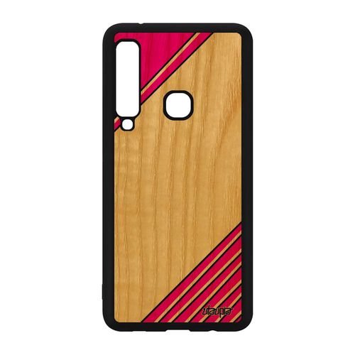 Coque Pour Galaxy A9 2018 Bois Silicone Moderne Motif Rose Artisanat De Protection Design Telephone Geometrie Texture Ligne Samsung