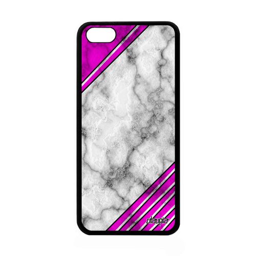 Coque Marbre Pour Iphone 5c Silicone Cover Geometrique Ligne Design Motif Fond Granite Pierre Mobile Portable Etui Effet Rose Apple